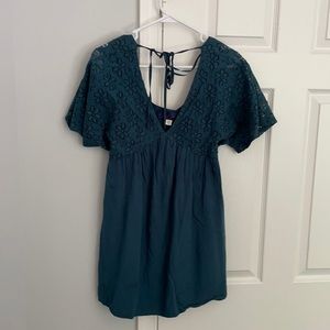 XXS blue rain blue/green dress. Fits like a shirt.